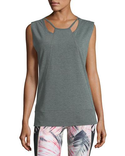 Cutout-yoke Jersey Tee