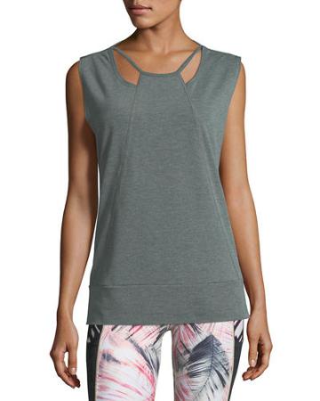 Cutout-yoke Jersey Tee
