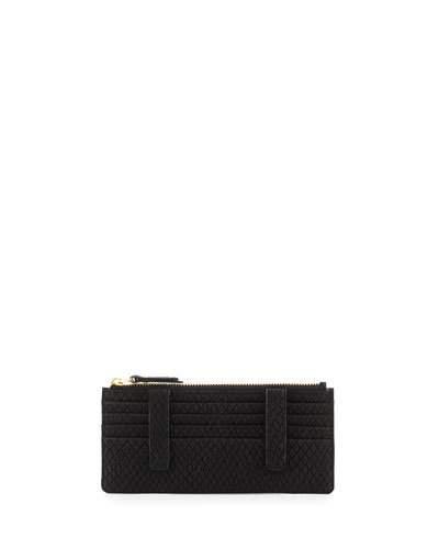 Slim Faux-leather Organizer, Black/snake