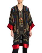 Metallic Torrero Floral Embroidered Kesa