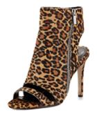 Crosser Leopard-print Fur Zip Booties