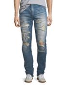 Furfante Distressed Slim-straight Jeans With Backing