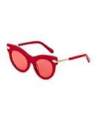 Miss Lark Oversized Acetate/metal Cat-eye