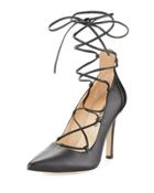 Tallen Leather Ballerina Pump, Black