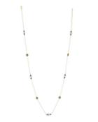 Long Pearly & Crystal Clover Station Necklace,