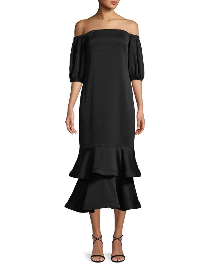 Aguilera Off-the-shoulder Tiered Dress
