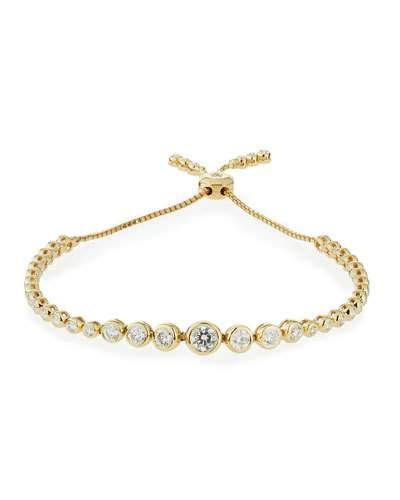 14k Yellow Gold Adjustable Diamond Bracelet,