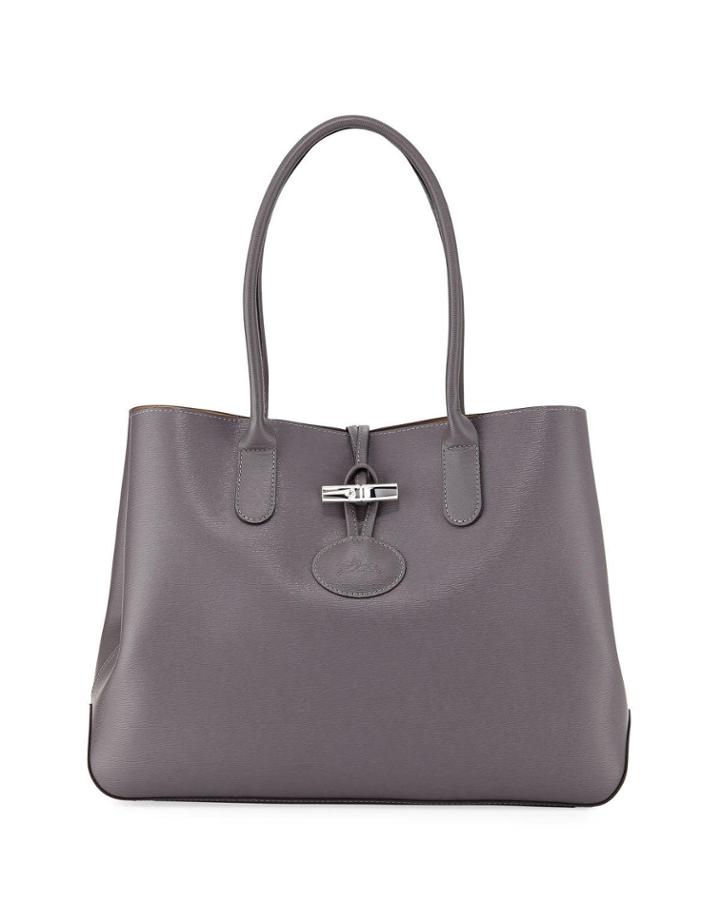 Roseau Small Leather Shoulder Tote Bag