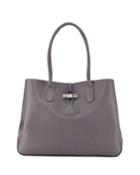 Roseau Small Leather Shoulder Tote Bag