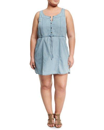 Nuria Chambray Sleeveless Dress, Blue