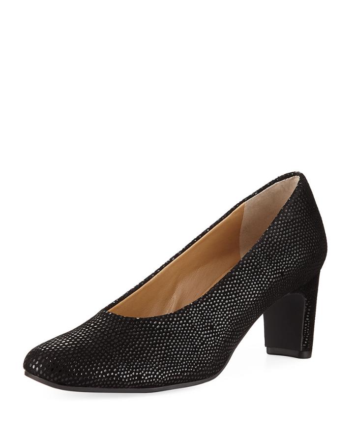 Damsel Shimmer Suede Pumps, Black