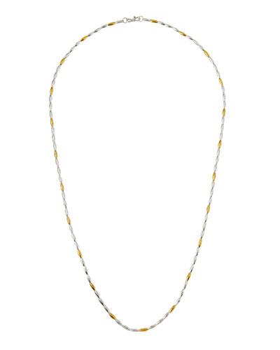 Wheat Two-tone Beaded Long Necklace,
