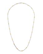 Wheat Two-tone Beaded Long Necklace,