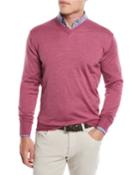 Men's Wool/silk Pullover V-neck