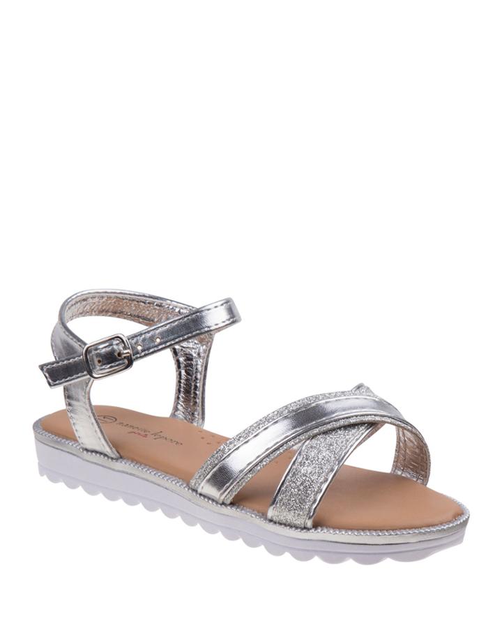 Metallic Patent Glitter Crisscross