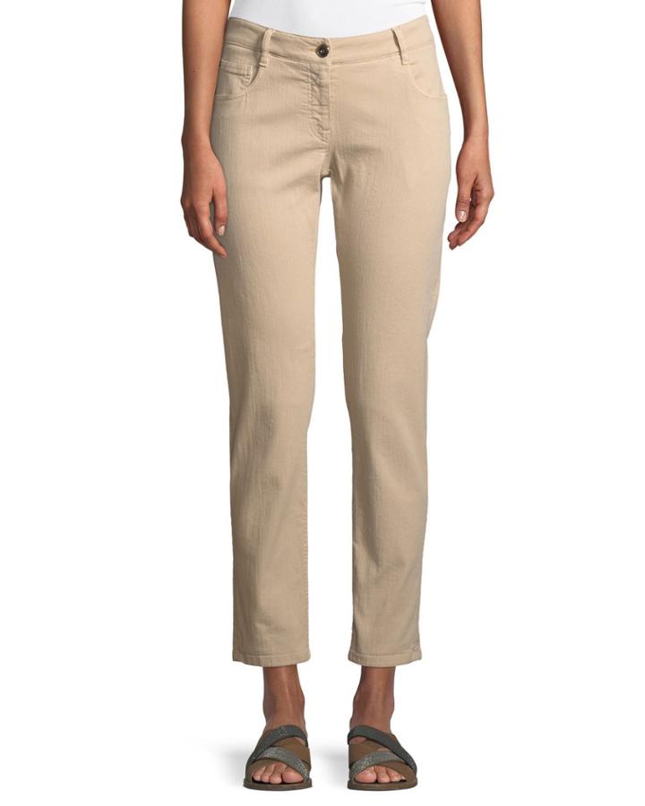 Low-rise Skinny Leg Jeans, Beige
