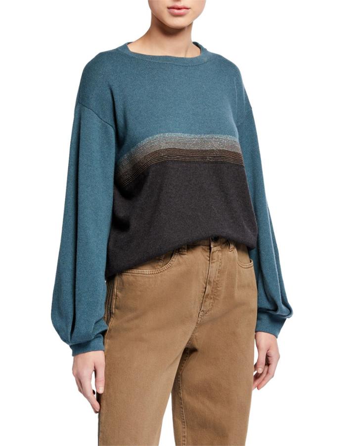 Colorblock Monili Cashmere Pullover