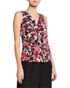 Flora-print Sleeveless Blouse