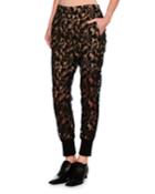 Julia Floral Lace Jogger Pants, Black