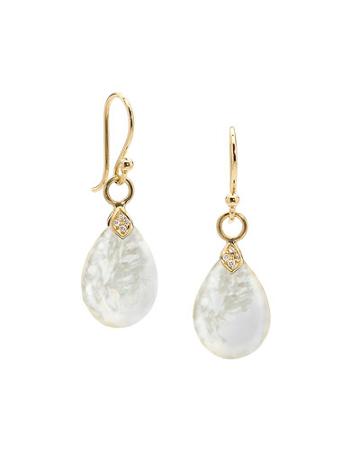 Small Eliza Mother-of-pearl Droplet Earrings With Diamonds