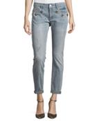 Embellished Boyfriend Jeans, Bijou Blue Wash