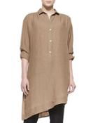 Long-sleeve Linen Asymmetric Tunic