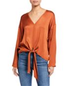 Easy V-neck Front Tie Top