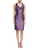 Sleeveless Scoop-neck Sheath Dress, Purple