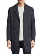 Boucle Plaid Single-breasted Coat
