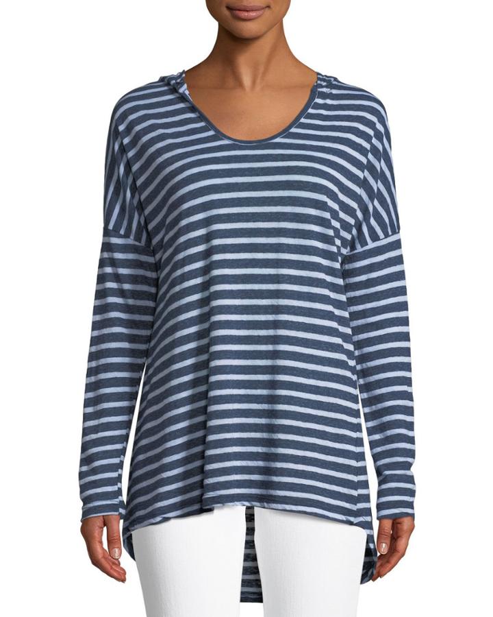 Striped Drop-shoulder Hoodie