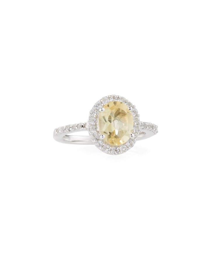 Citrine Oval & Topaz Pave Ring