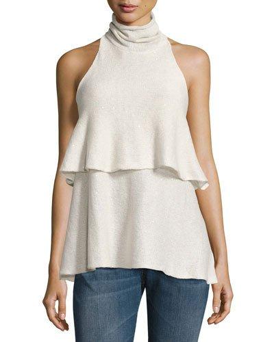 Linen-blend Diamond-knit
