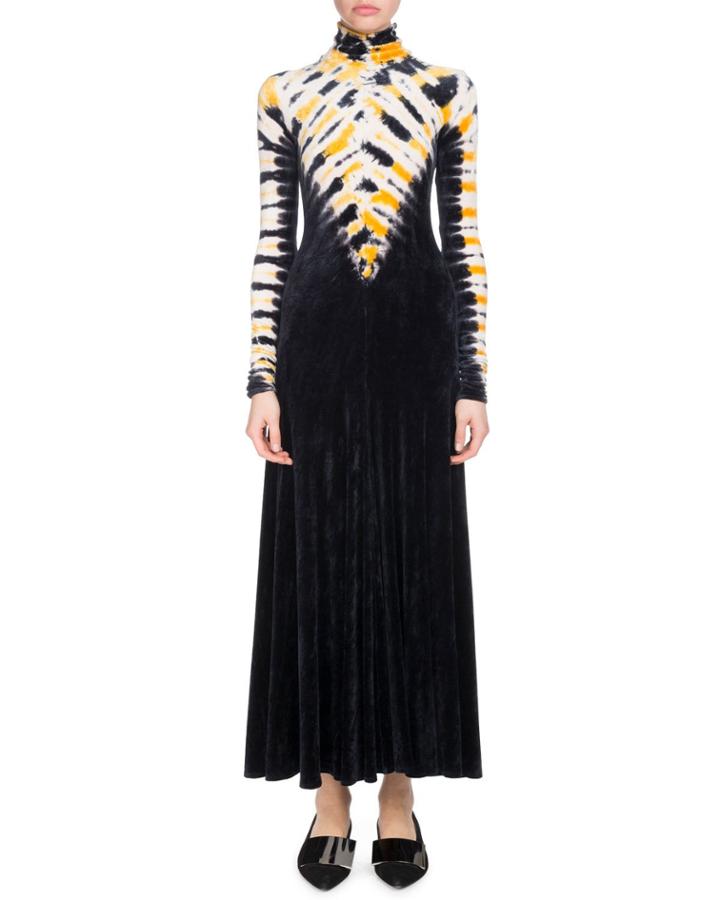 Turtleneck Long-sleeve Degrade Velvet