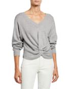 Twist-front V-neck