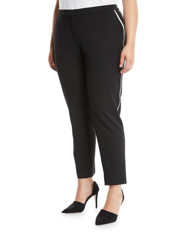 Contrast-piped Crepe Pants,