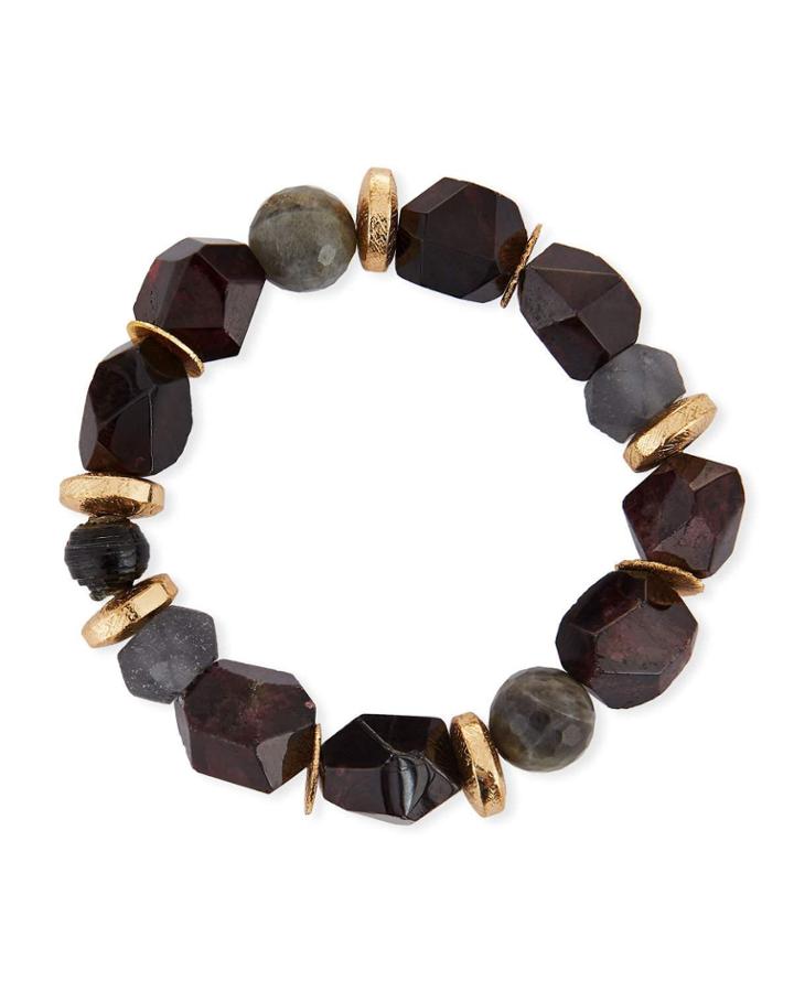 Pica Beaded Druzy Stretch Bracelet