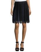 Two-tone Lace Skirt, Navy/black