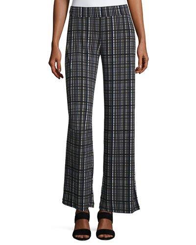 Graphic Drawstring-waist Pants, White/black