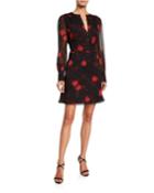 Danette Floral V-neck Long-sleeve Mini