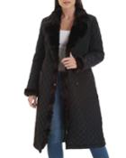 Faux-mink Quilted Coat
