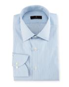 Gold Label Striped Dress Shirt, White/blue