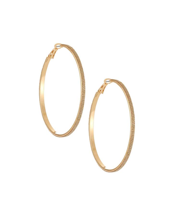 Glitter Hoop Earrings, Golden