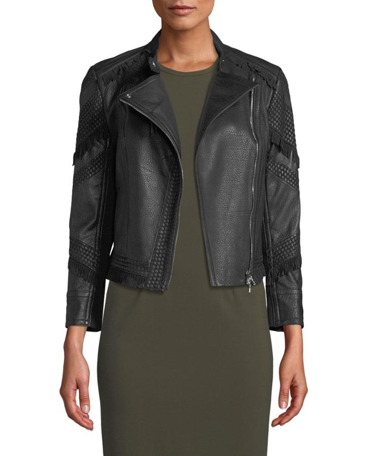 Fringe-trim Leather