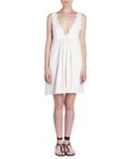 Wilby Plunging Scalloped Sleeveless Cotton Dress