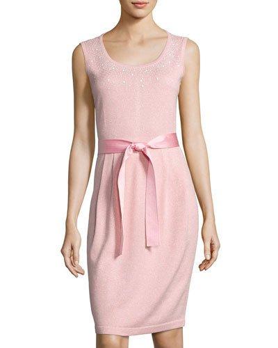 Santana-knit Sparkle Dress, Pink
