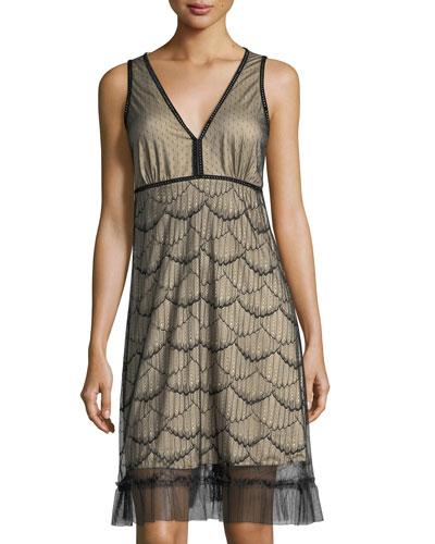 Sleeveless Scalloped