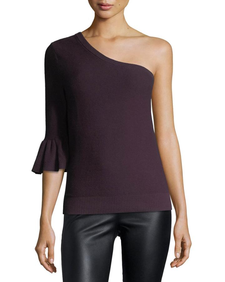 Wappo Cashmere-cotton One-shoulder Top