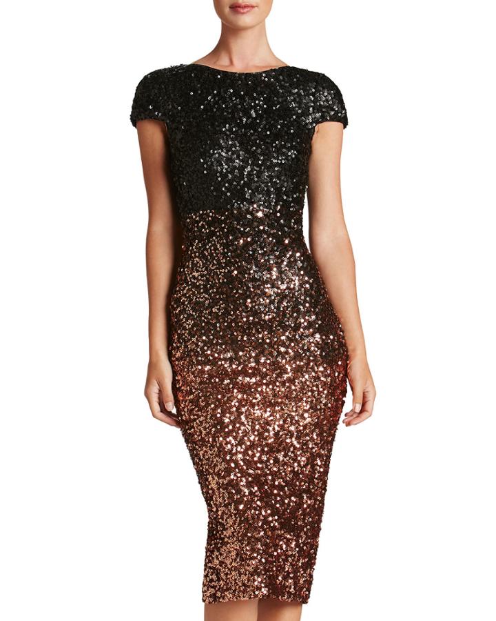 Marcella Cap-sleeve Ombre-sequin