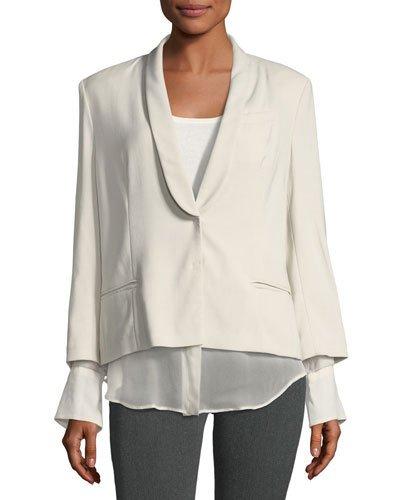 Silk-trim Wool-blend Jacket