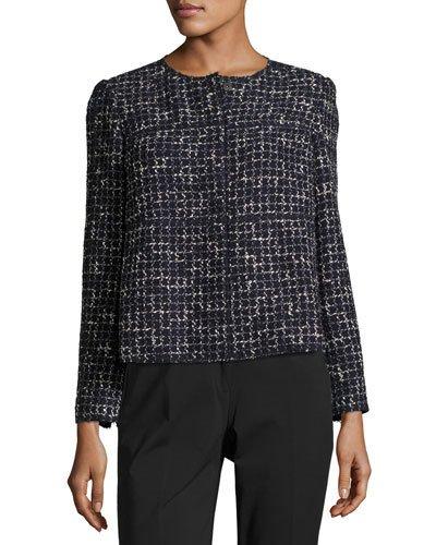 Dani Tempered Tweed Snap-front Jacket